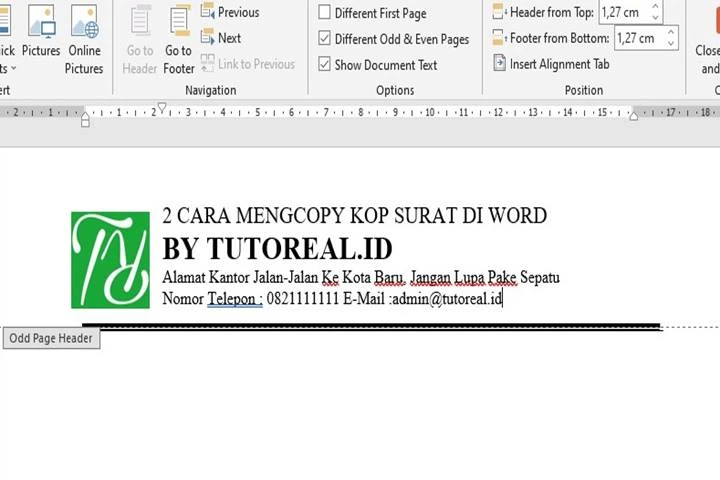 Cara Mengcopy Kop Surat di Word