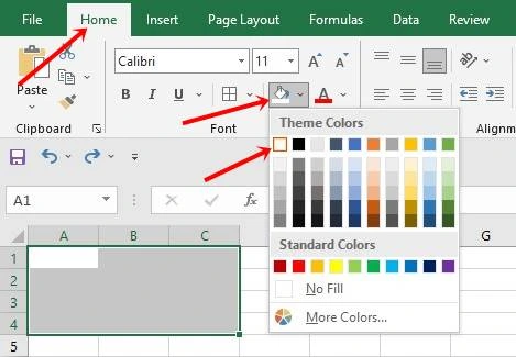 Cara Menghapus Kotak di Excel Dengan Fill