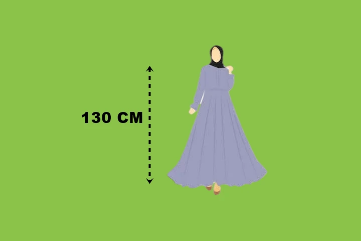 Panjang Baju Gamis 130 Untuk Tinggi Badan Berapa