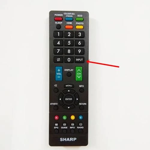 Tombol Input Source Pada Remote TV Sharp