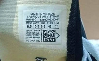 Tag Converse Made In Vietnam